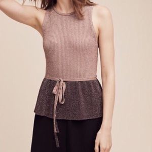 Anthropologie ✨Sparkly✨ Peplum Blouse